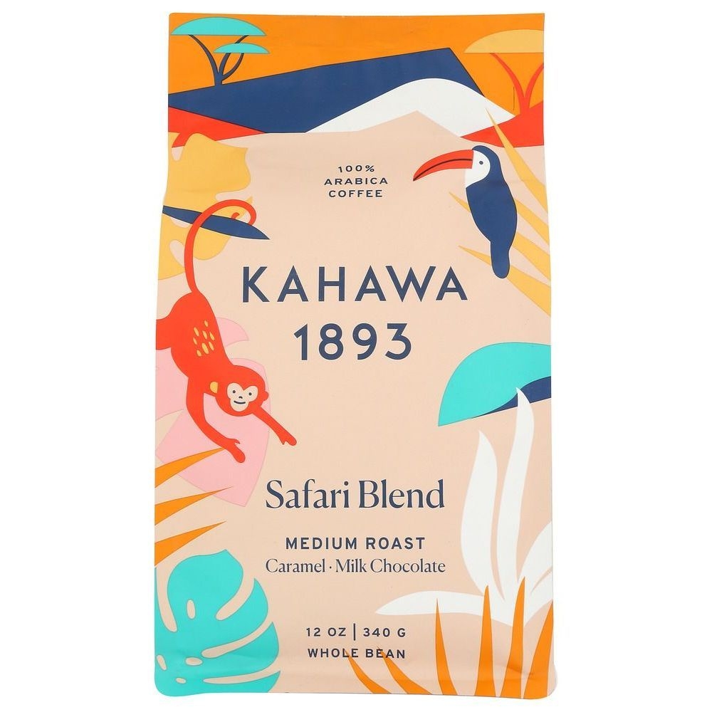 Kahawa 1893 Medium Roast Safari Blend Whole Bean Coffee, 12 Ounce -- 6 per case