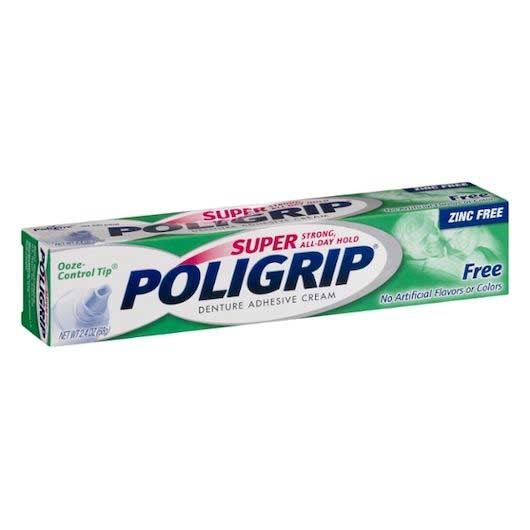 Poligrip Super Free Denture Adhesive Cream, 2.4 Ounce -- 24 per case