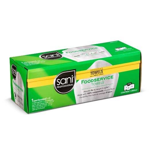 Sani Professional Nice Pak White Dry Foodservice Towel - 200 count per pack -- 4 packs per case