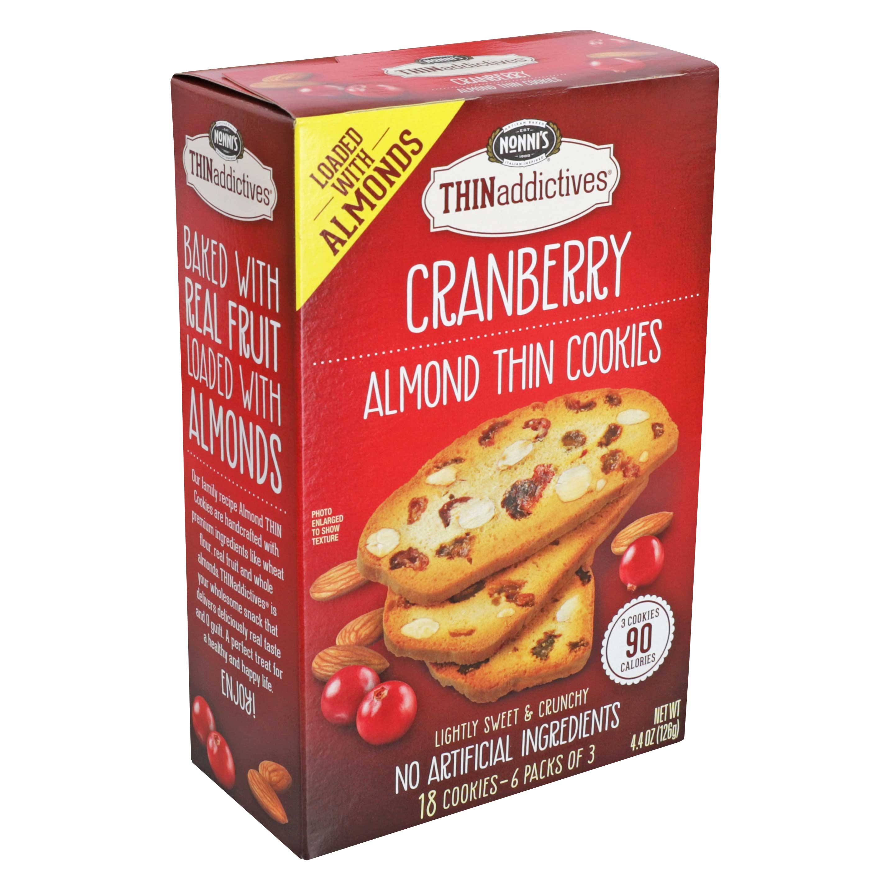 Thin Addictives Cranberry Almond Thins, 4.4 Ounce -- 6 per case