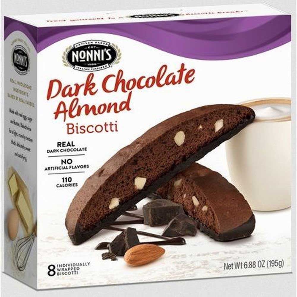 Nonnis Dark Chocolate Almond Biscotti Cookie, 6.88 Ounce -- 6 per case