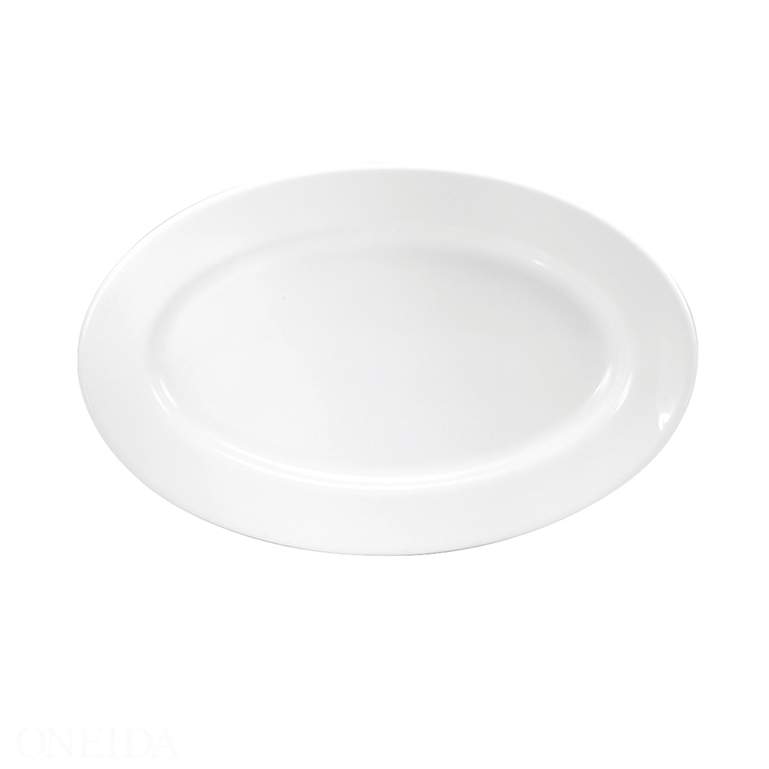 Buffalo Cream White Undecorated Rolled Edge Platter, 13 5/8 inch -- 12 per case.