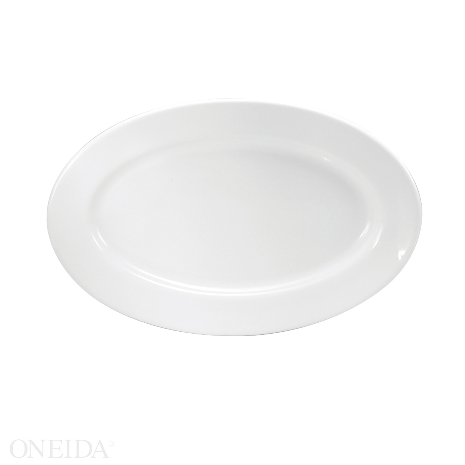 Buffalo Cream White Undecorated Rolled Edge Platter, 15 1/2 inch -- 6 per case.