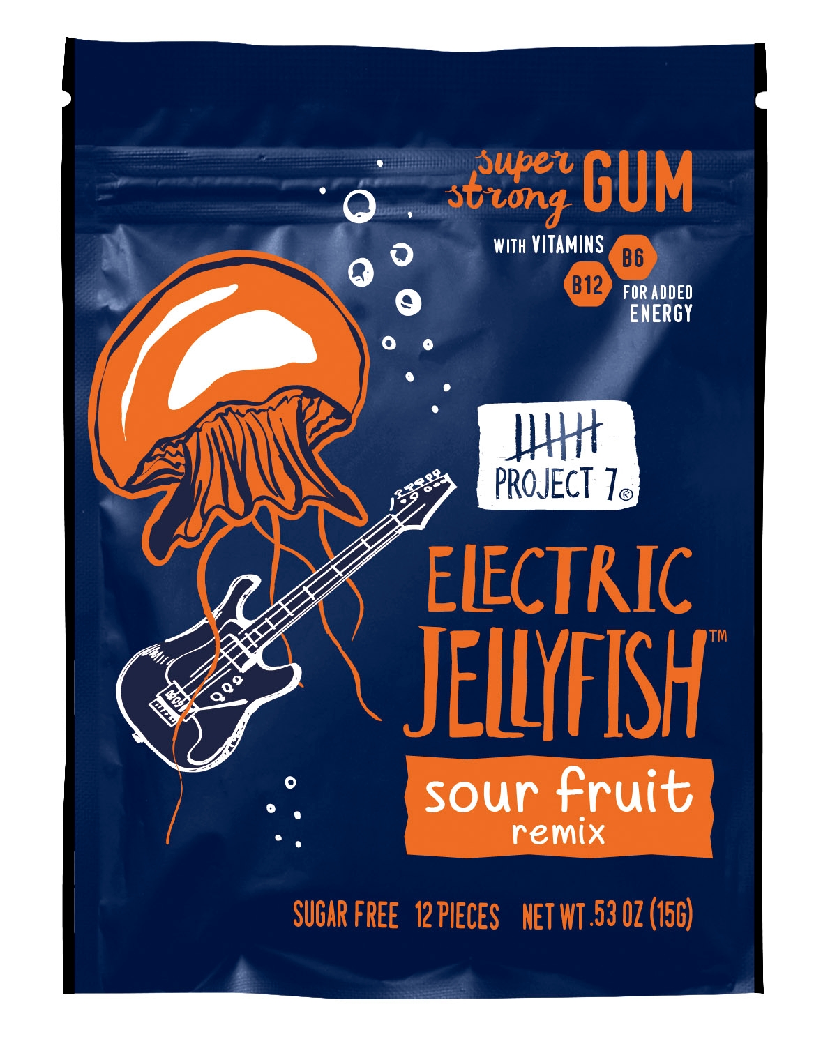Project 7 Electric Jellyfish Gum -- 144 per case.