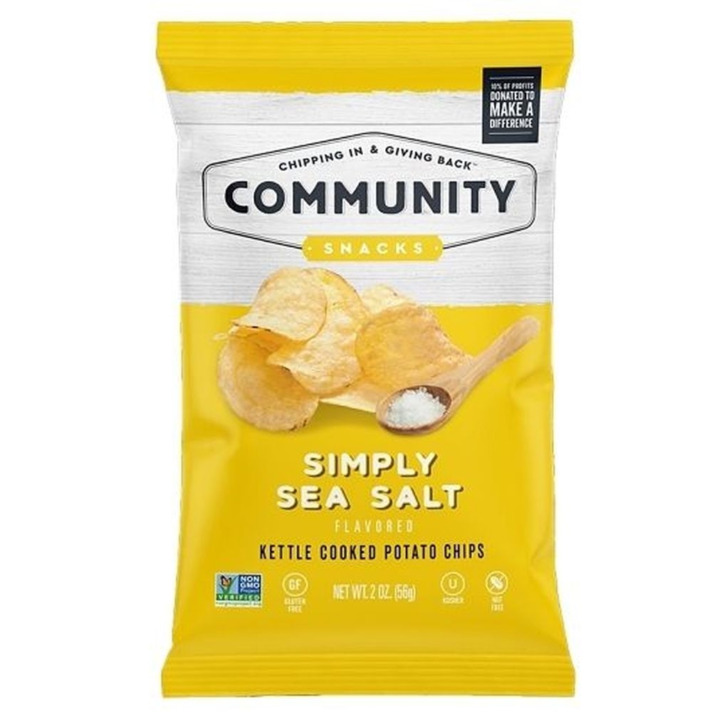 Community Snacks Simply Sea Salt Kettle Cooked Potato Chips, 2 Ounce -- 25 per case