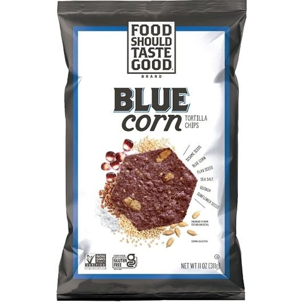 Food Should Taste Good Blue Corn Tortilla Chips, 11 Ounce -- 12 per case