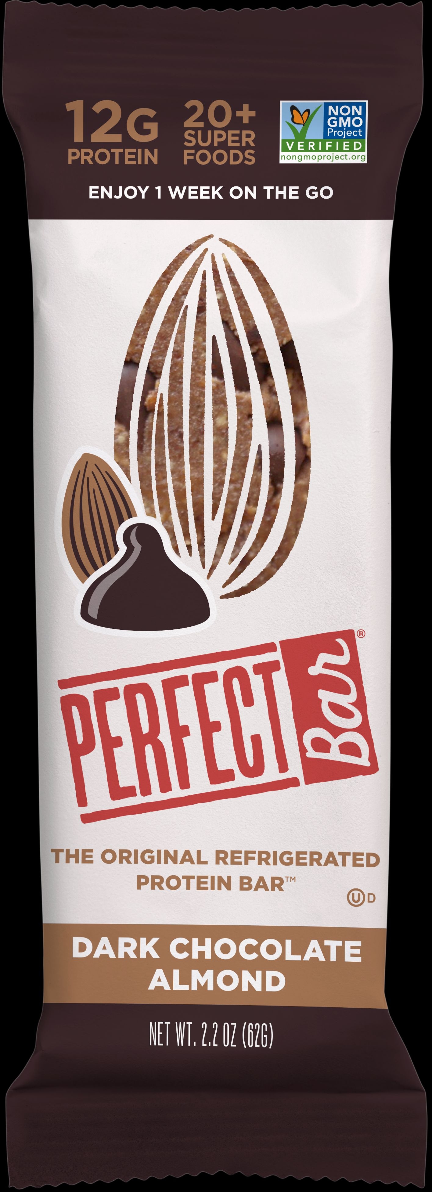 Perfect Dark Chocolate Almond Bar, 2.2 Ounce -- 16 per case.