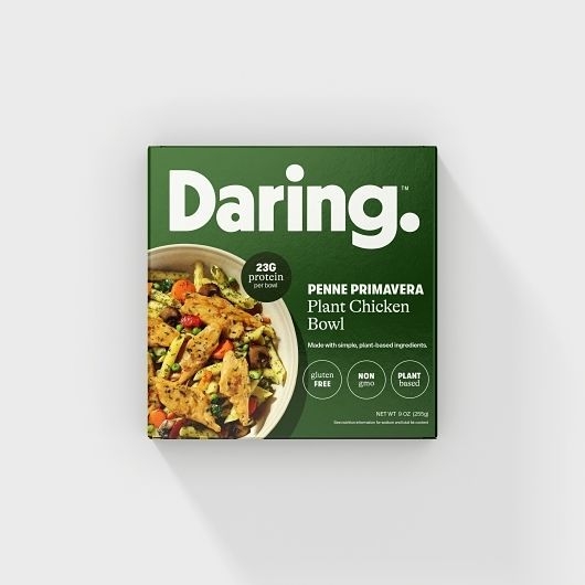 Daring Foods Gluten Free Penne Primavera Plant Based Chicken Bowl, 9 Ounce -- 6 per case