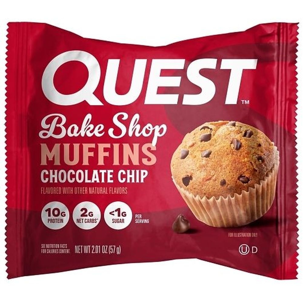 Quest Nutrition Bake Shop Chocolate Chip Muffin, 2.01 Ounce - 72 per case