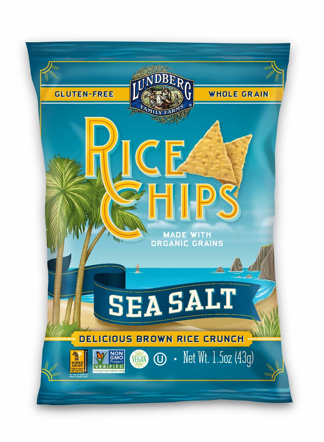 Lundberg Sea Salt Rice Chips, 1.5 Ounce -- 24 per case.