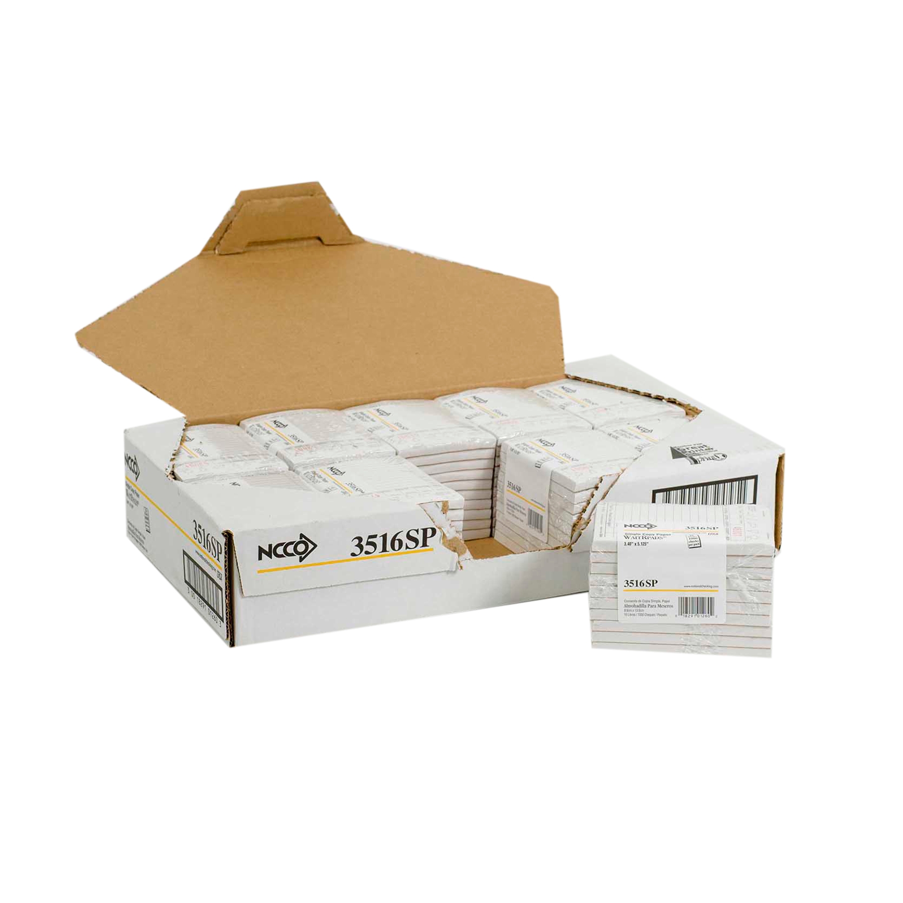 National Checking Company Waitrpad Paper - 1 Part White, 13 Line, 3.5 x 5.125 inch -- 10000 per case.
