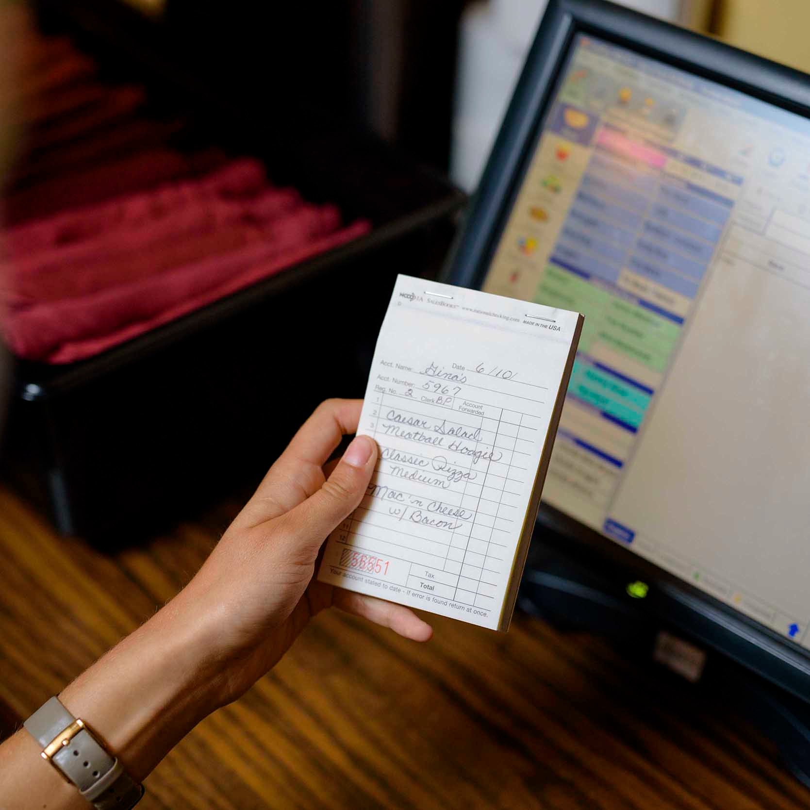 National Checking Company Carbonless Sales Book - 2 Part White, 12 Line, 3.50 x 5.63 inch -- 100 per case.