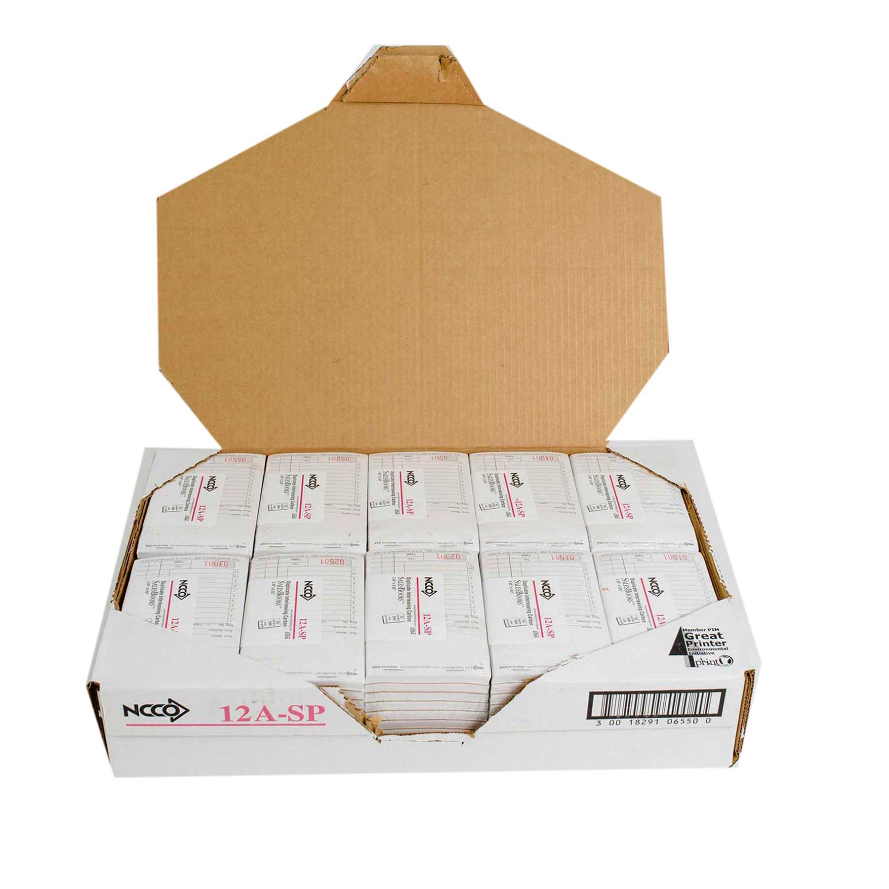 National Checking Company Interleaving Carbon Sales Book - 2 Part White, 11 Line, 3.50 x 5.63 inch -- 100 per case.