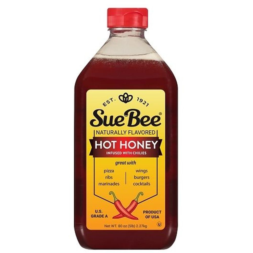 Sue Bee American Grade A Hot Honey, 5 Pound Bottles - 3 per case