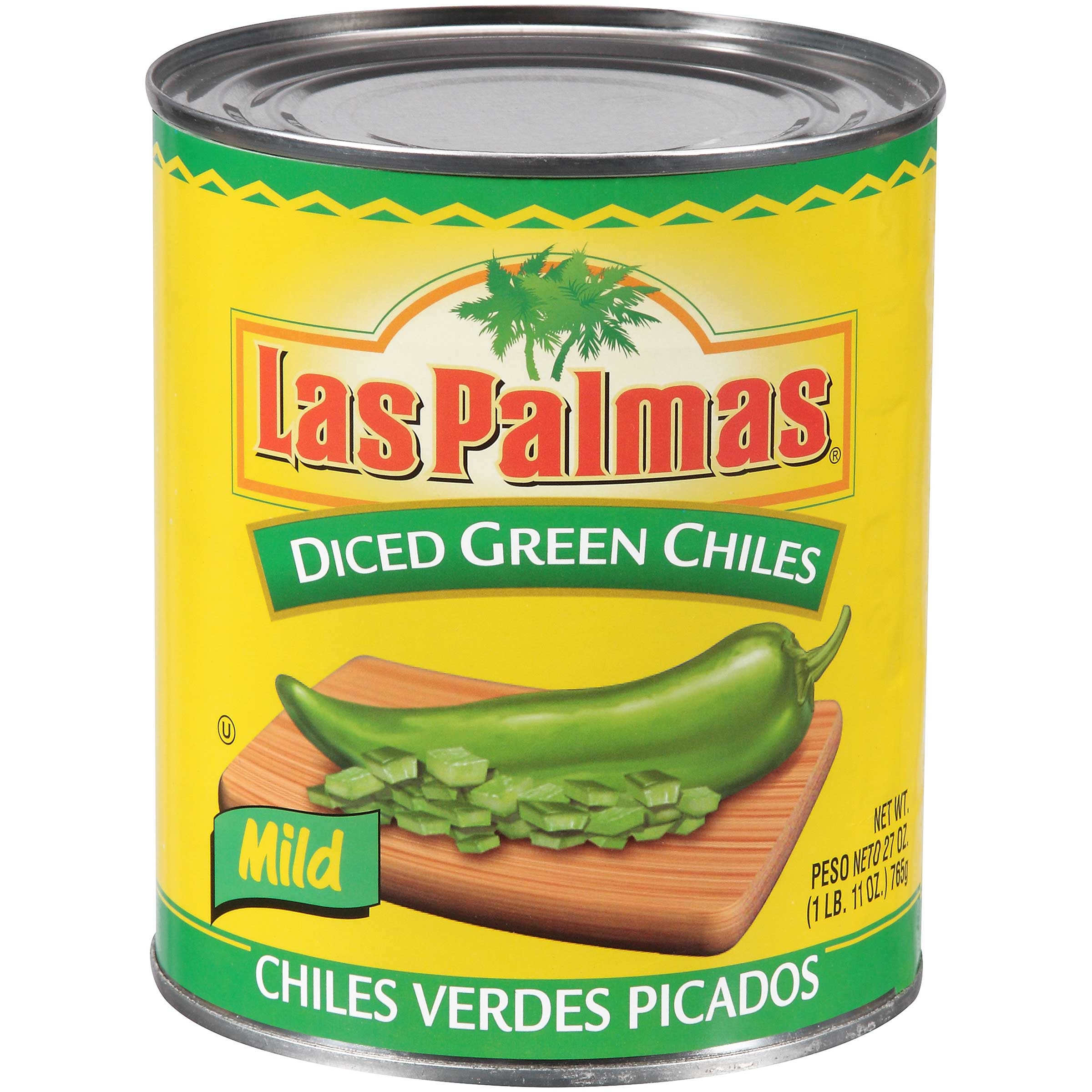 Las Palmas Green Diced Chiles - 27 oz. can, 12 cans per case