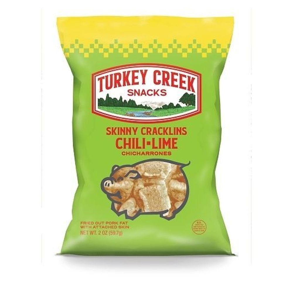 Turkey Creek Skinny Chili Lime Cracklins, 2 Ounce Box -- 12 per case