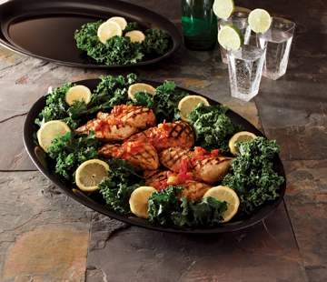 Party Tray Black Oval Platter, 14 x 21 inch -- 20 per case.