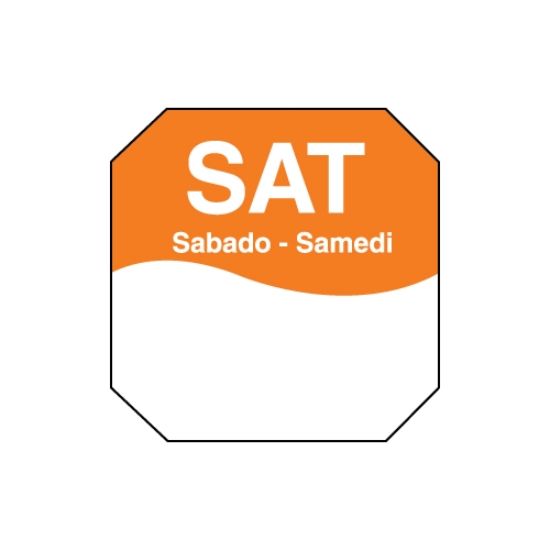 Daymark 1 Milliliter Octagon Saturday Day of The Week Label, 1000 count per pack -- 12 per case