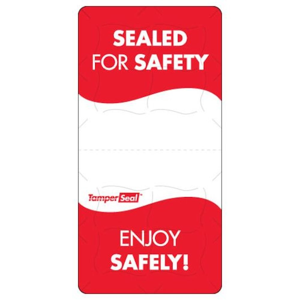 Daymark TamperSeal 2 inch By 4 inch Rectangle Super Permanent Adhesive Label with Tamper Slits, 500 count - 24 per case