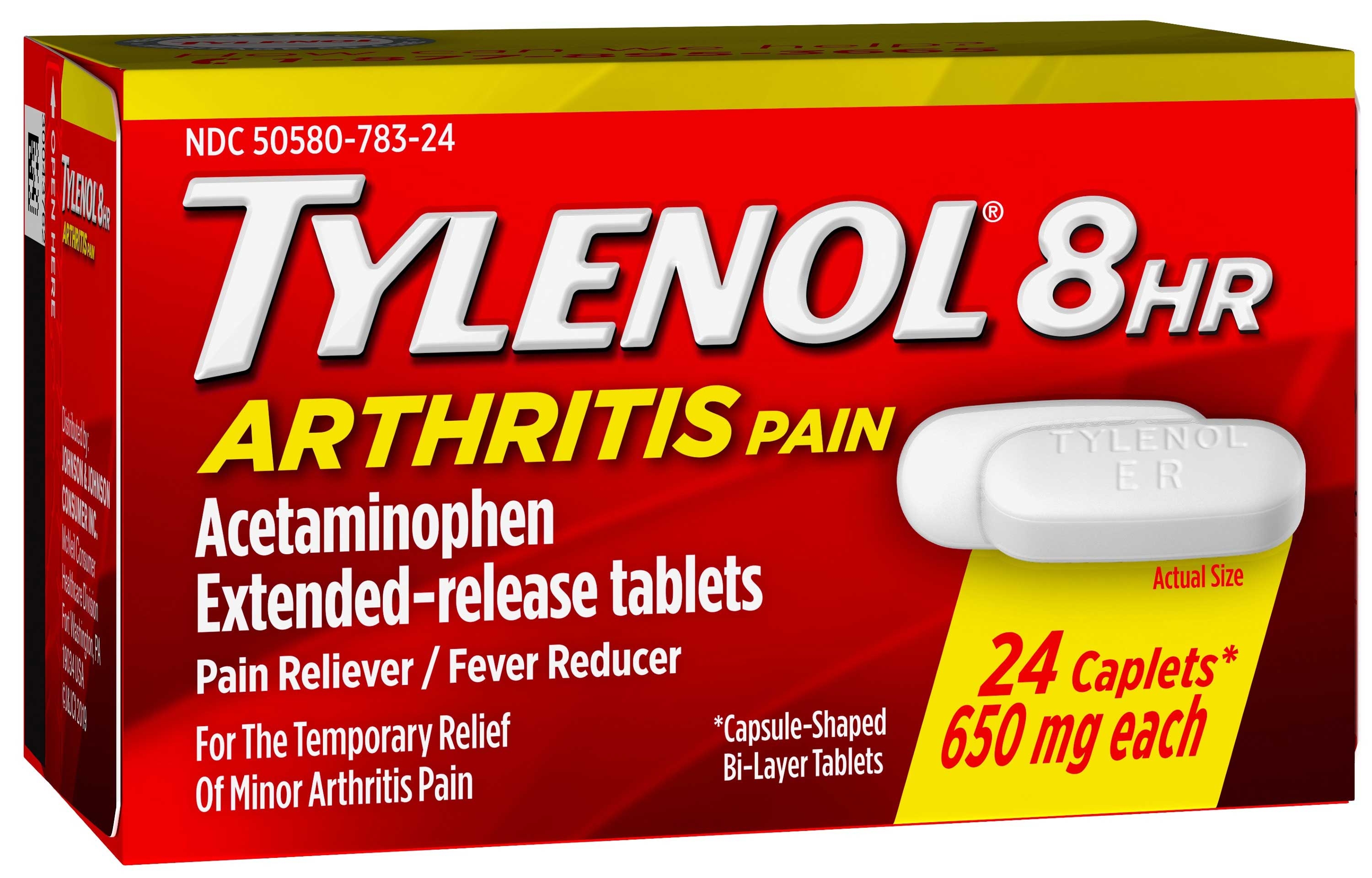 Tylenol Arthritis Pain Relief Caplets, 24 per unit -- 72 per case