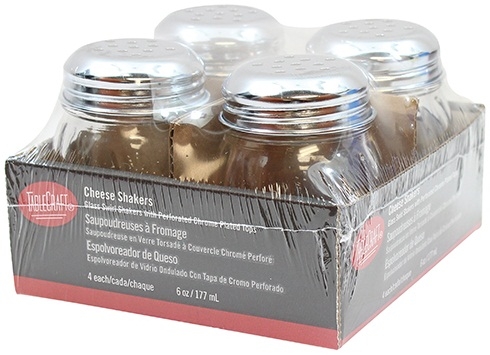 Tablecraft Swirl Glass Cheese Shaker, 6 Ounce - 4 count per pack -- 6 packs per case