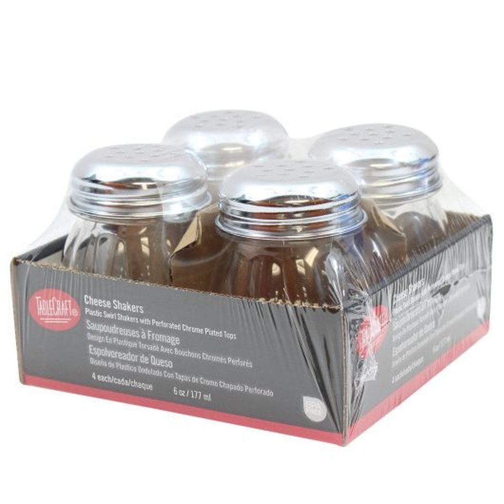 Tablecraft Swirl BPA Free Tritan Polycarbonate Perforated Cheese Shaker, 6 Ounce - 4 per pack -- 8 packs per case