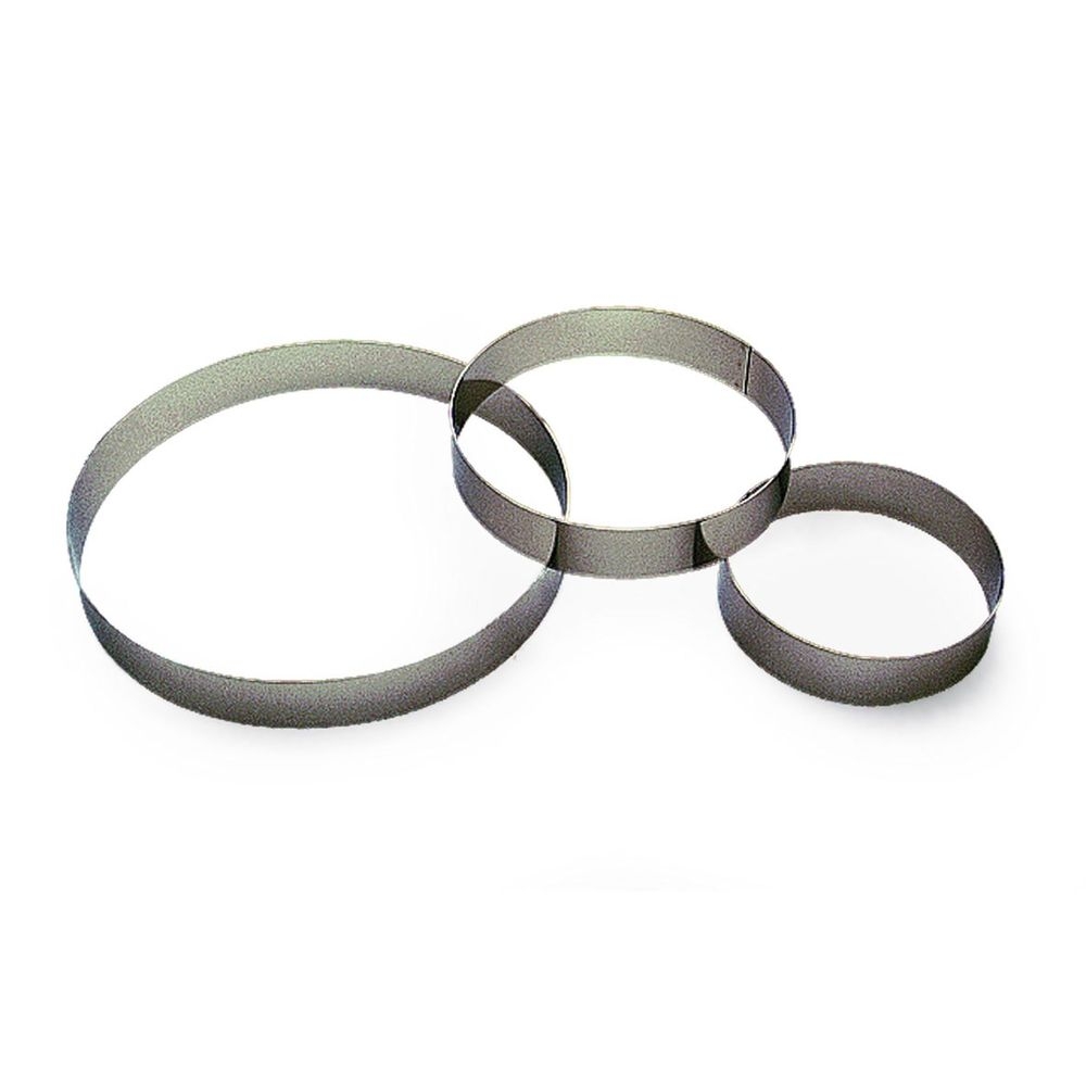 Gobel Stainless Steel Custard Rings, 10.2 inch Dia x 1.4 inch Cavity