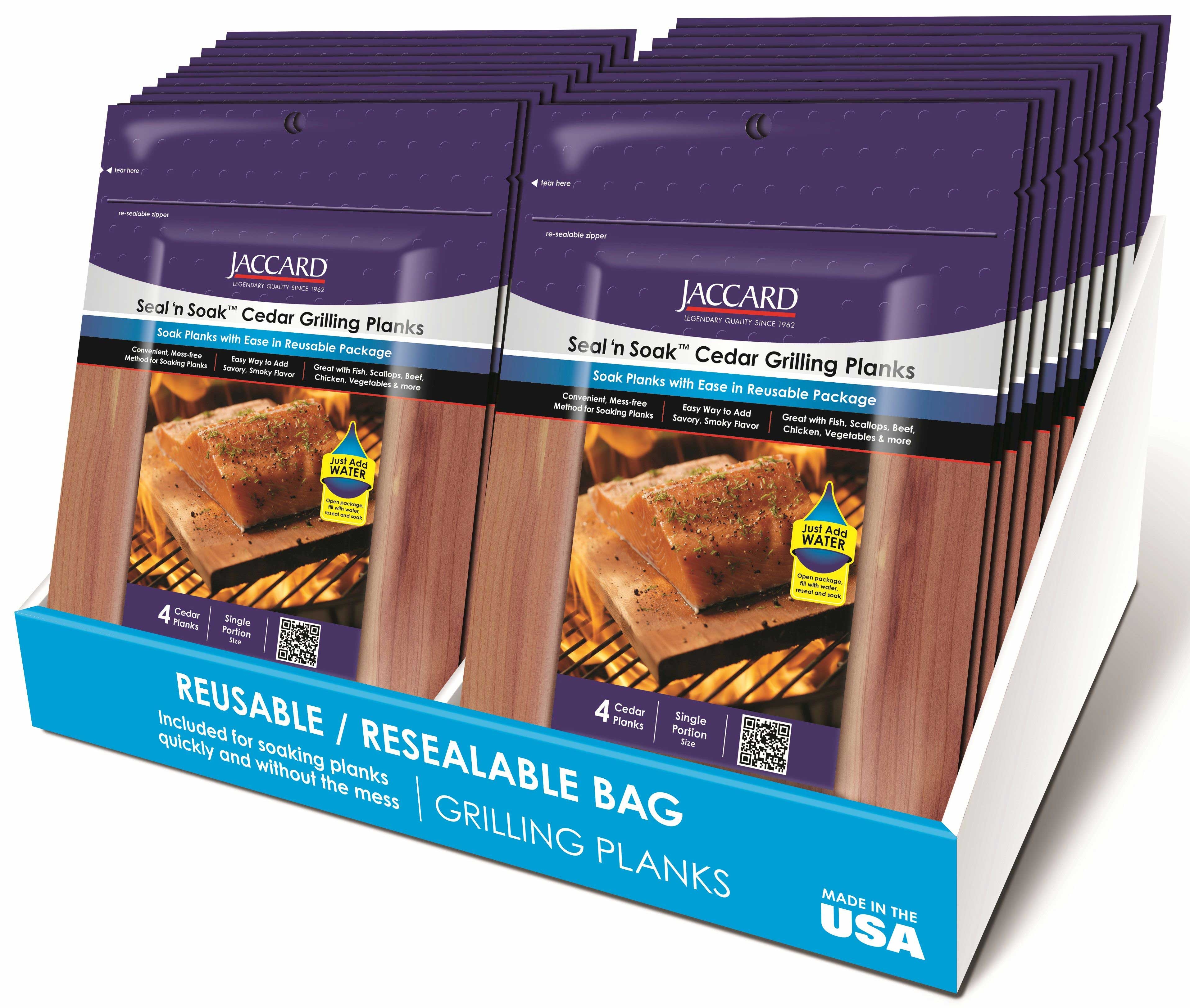 Jaccard Small Seal and Soak Cedar Grilling Planks, 4 count per pack -- 18 per case