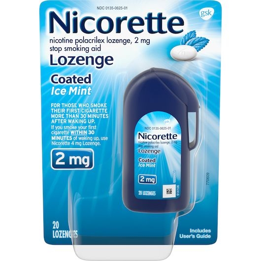 Nicorette Coated Ice Mint 2mg Lozenge - 20 count per pack -- 6 packs per case