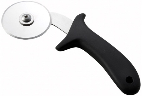 Winco Polypropylene Black Handle Pizza Cutter, 2 1/2 inch Dia Blade