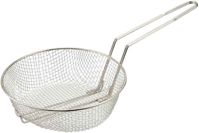 Winco Nickel Plated Steel Medium Mesh Culinary Basket, 10 inch -- 12 per case