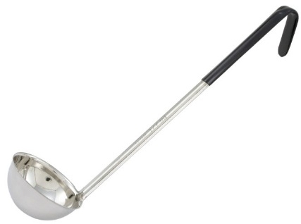 Winco Stainless Steel Black Handle Ladle, 6 Ounce -- 12 per case