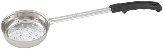Winco One Piece Stainless Steel Perforated Black Handle Portion Controller, 6 Ounce -- 12 per case