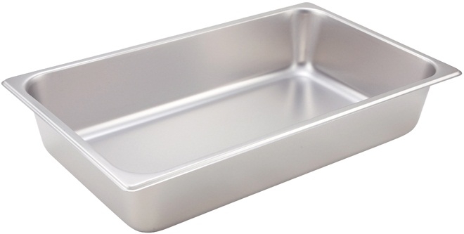 Winco 25 Gauge Stainless Steel Full Size Straight Sided Steam Pan, 4 inch Depth -- 6 per case