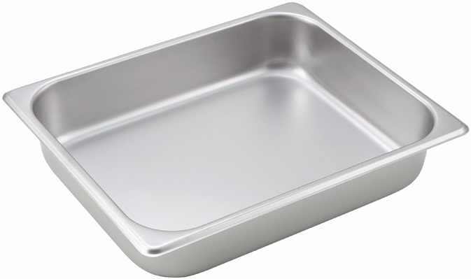 Winco 25 Gauge Stainless Steel Half Size Straight Sided Steam Pan, 2 1/2 inch Depth -- 12 per case