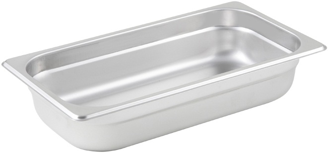 Winco 25 Gauge Stainless Steel Third Size Anti Jam Steam Pan, 2.5 inch Depth -- 12 per case