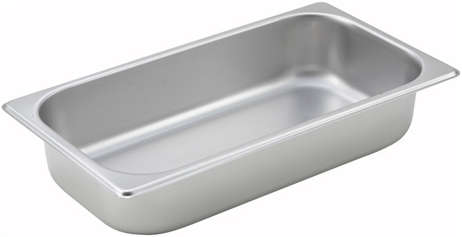 Winco 25 Gauge Stainless Steel Third Size Straight Sided Steam Pan, 2 1/2 inch -- 12 per case