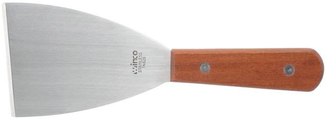 Winco Wooden Handle Scraper, 4 1/2 x 3 1/8 inch Blade -- 12 per case