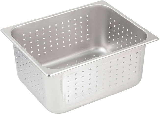 Winco 25 Gauge Stainless Steel Half Size Perforated Steam Pan, 6 inch -- 6 per case
