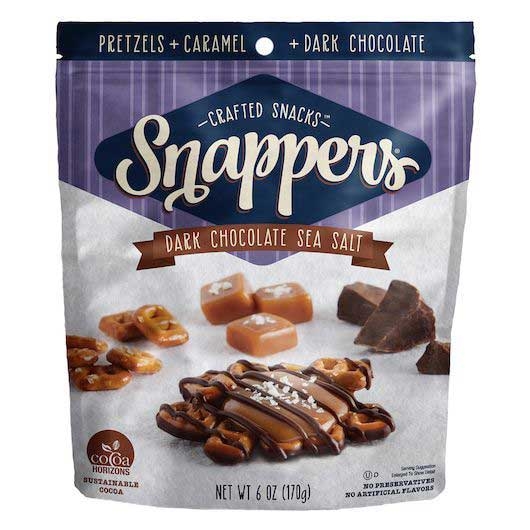 Snappers Dark Chocolate Sea Salt Pretzel Crisps, 6 Ounce -- 10 per case