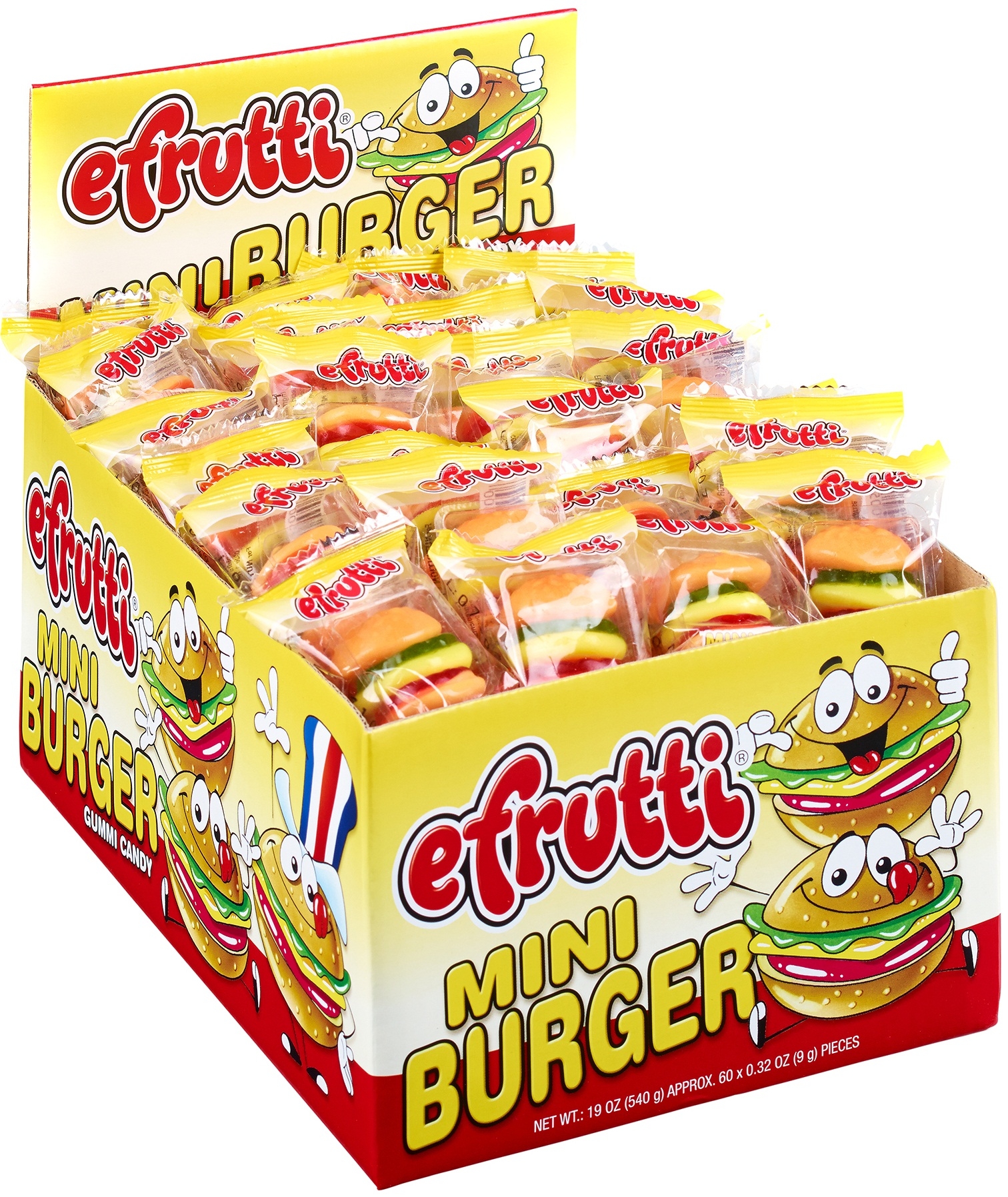Efrutti Mini Burger Gummy Candy, 0.32 Ounce -- 480 per case.