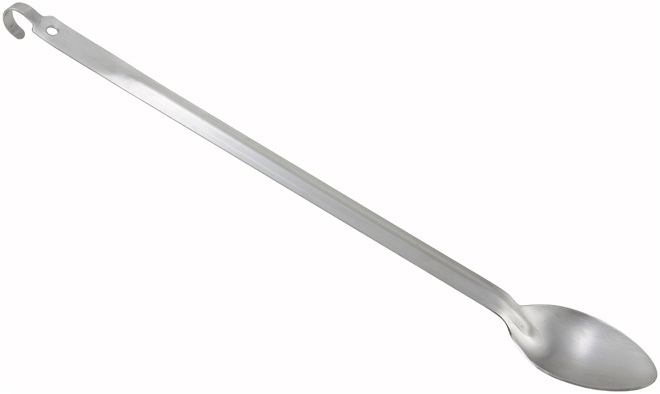 Winco 2mm Heavy-Duty Solid Basting Spoon with Hook, 21 inch -- 6 per case