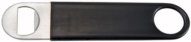 Winco Stainless Steel Black PVC Coating Flat Bottle Opener -- 12 per case
