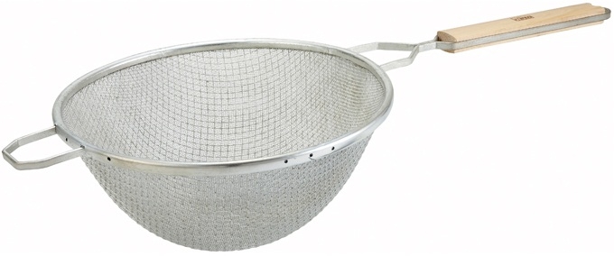 Winco Tinned Single Fine Mesh Strainer, 10.5 inch -- 12 per case