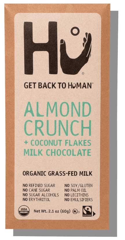 Hu Almond Crunch Plus Coconut Flakes Milk Chocolate Bar, 2.1 Ounce -- 24 per case