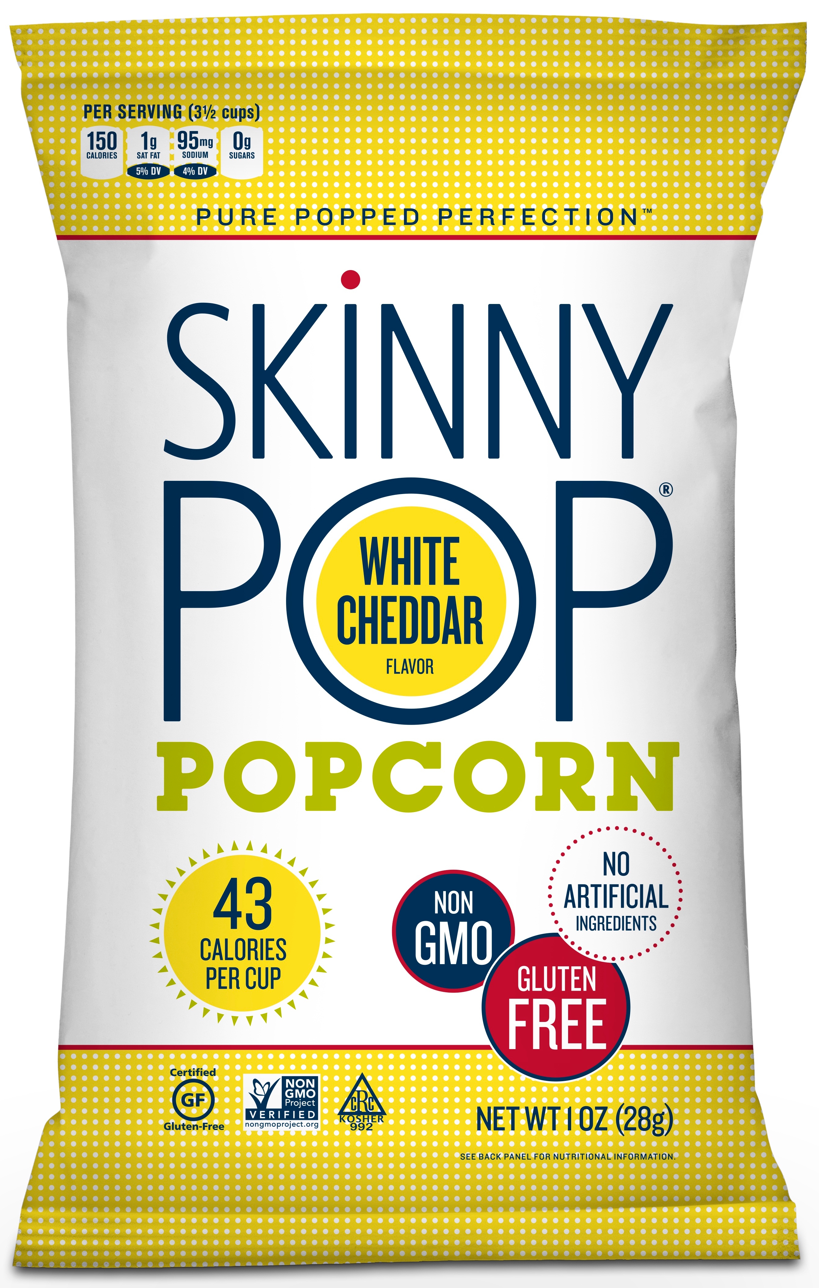 Skinnypop White Cheddar Popcorn, 1 Ounce -- 6 per case.