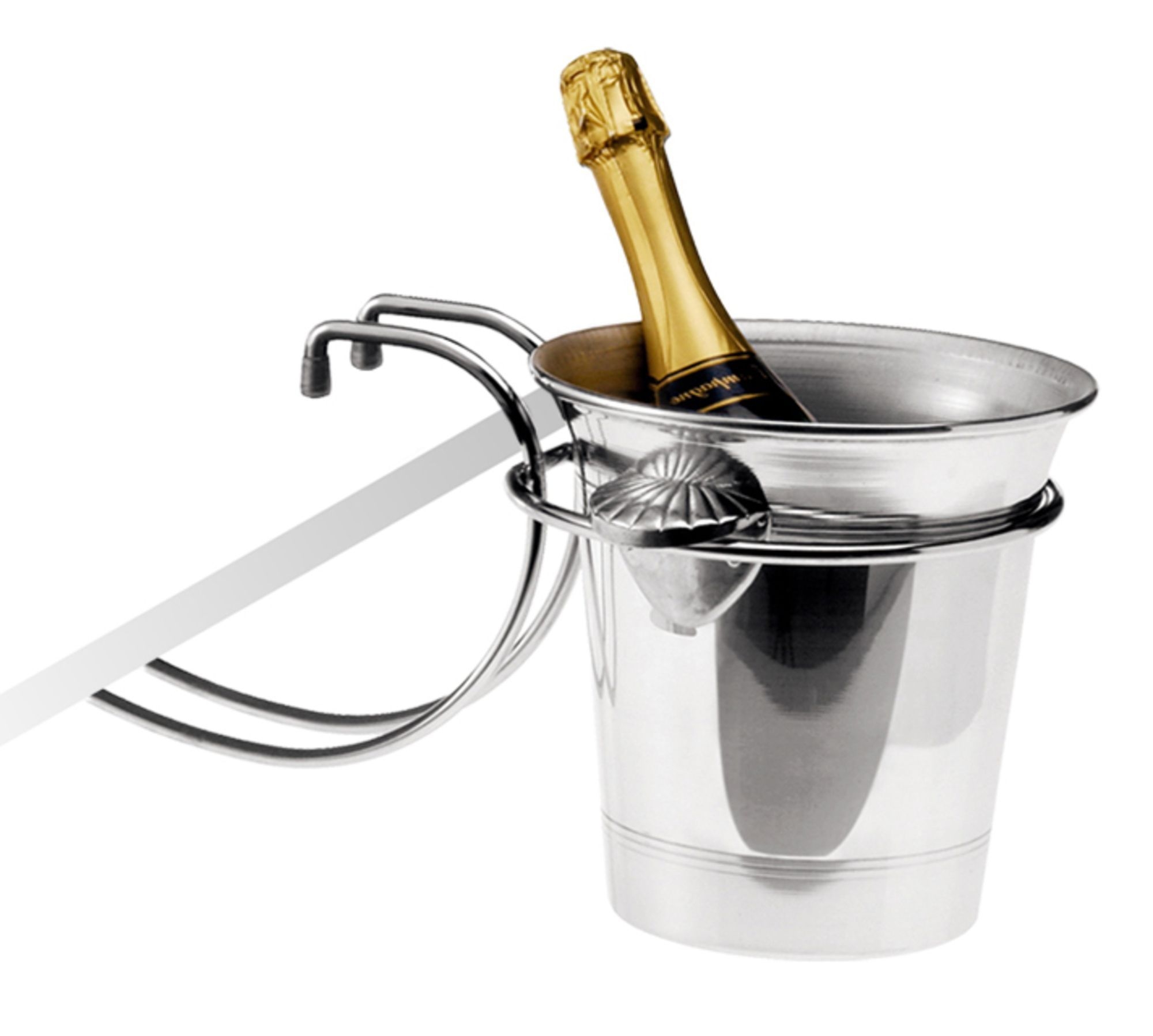 Louis Tellier Chrome Plated Steel Wine Bucket Holder, 19.3 x 8.3 x 6.9 inch