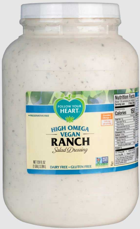 Follow Your Heart High Omega Vegan Ranch Salad Dressing, 1 Gallon -- 4 per case.