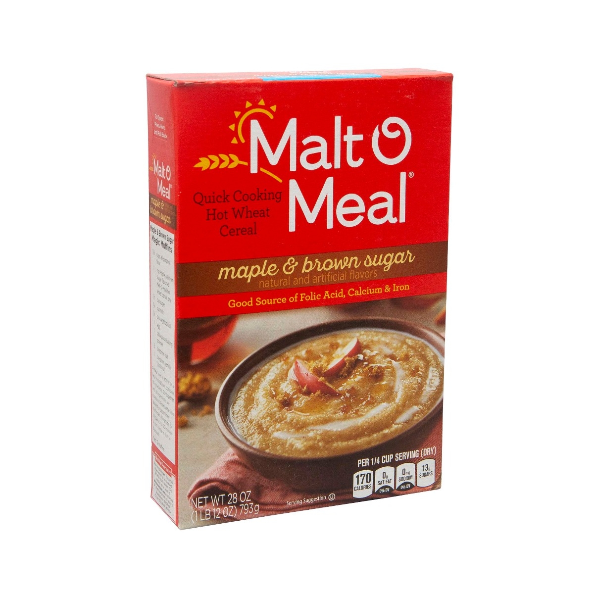 Malt-O-Meal Maple And Brown Sugar - Hot Cereals, 28 Ounce -- 12 per case.