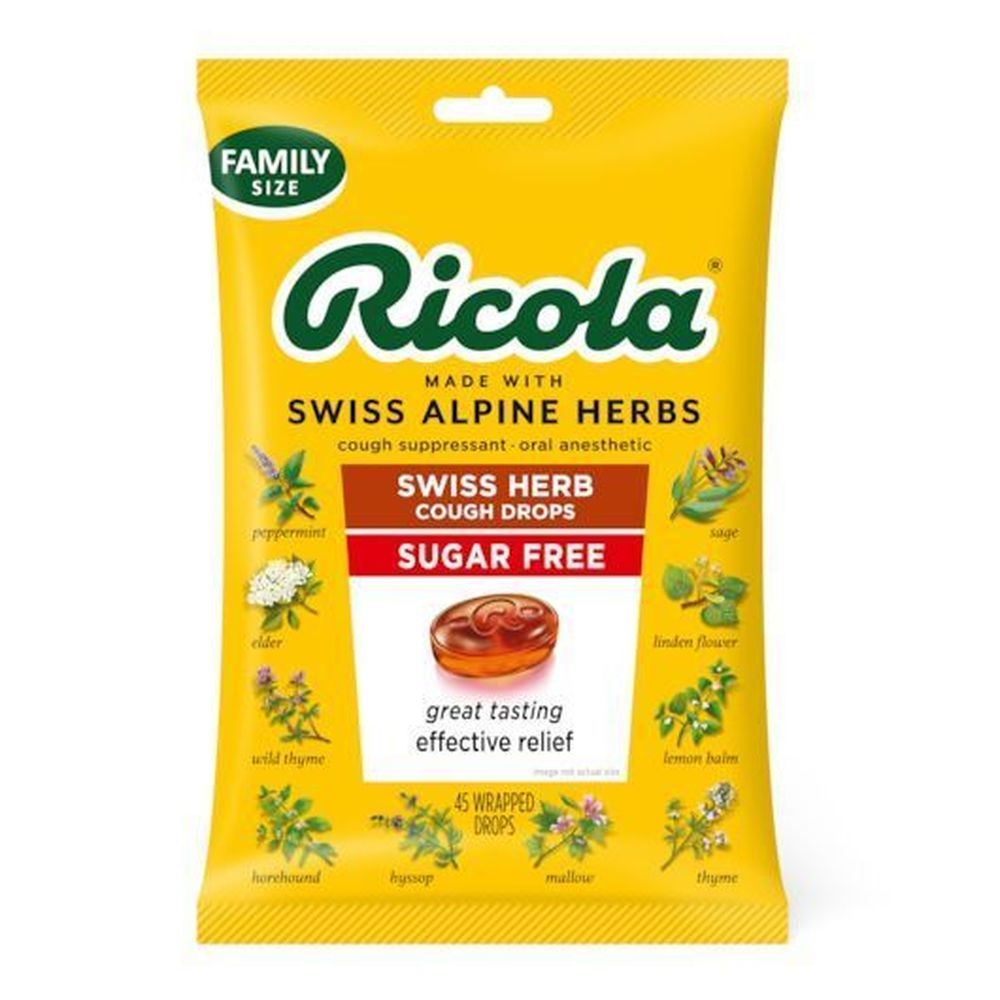 Ricola Sugar Free Swiss Herb Cough Drops, 45 Count -- 36 per case